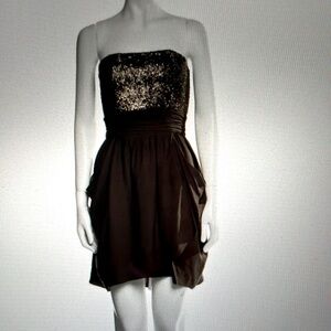 Alice and Olivia Maggie Sequin Silk Strapless Mini Dress size 2